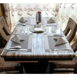Set Of 6 Washable Non-slip PVC Placemats Environmentally Co.ukiendly, 30 X 45 Cm - Gray SOEKAVIA -Vonshef shop 36993340 4