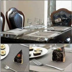 Set Of 6 Washable Non-slip PVC Placemats Environmentally Co.ukiendly, 30 X 45 Cm - Gray SOEKAVIA -Vonshef shop 36993340 5