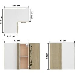 Hanging Corner Cabinet Sonoma Oak 57x57x60 Cm Engineered Wood VidaXL 7 Hanging Corner Cabinet Sonoma Oak 57x57x60 Cm Engineered Wood VidaXL -Vonshef shop 37071980 3
