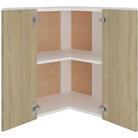 Hanging Corner Cabinet Sonoma Oak 57x57x60 Cm Engineered Wood VidaXL 5 Hanging Corner Cabinet Sonoma Oak 57x57x60 Cm Engineered Wood VidaXL - Image 5