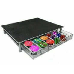 Garden Mile Dolce Gusto Coffee Pod Holder,Stacking 36 Capsule Coffee Pod Storage Drawer,Stainless Steel Frame With Anti Vibration Non Slip Surface,dolce Gusto Coffee Pod Stand In Black