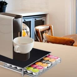 Garden Mile Dolce Gusto Coffee Pod Holder,Stacking 36 Capsule Coffee Pod Storage Drawer,Stainless Steel Frame With Anti Vibration Non Slip Surface,dolce Gusto Coffee Pod Stand In Black -Vonshef shop 37824189 5