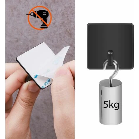 Devenirriche Self-Adhesive Wall Hook Adhesive Black Stainless Steel Hook 4 Pieces Anti-rust And Waterproof Hook Bathroom Storage Towel Holder No Trace Family And Office, Child Wall Hook… 5 Devenirriche Self-Adhesive Wall Hook Adhesive Black Stainless Steel Hook 4 Pieces Anti-rust And Waterproof Hook Bathroom Storage Towel Holder No Trace Family And Office, Child Wall Hook… - Image 5