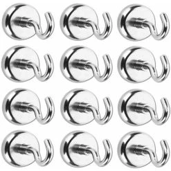 Devenirriche Magnetic Hooks With Neodymium Magnets Very Powerful Hooks For Kitchen, Bathroom, Bedroom, Garage, Locker, Office, Refrigerator, Key Chain