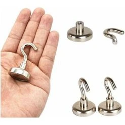 Devenirriche Magnetic Hooks With Neodymium Magnets Very Powerful Hooks For Kitchen, Bathroom, Bedroom, Garage, Locker, Office, Refrigerator, Key Chain -Vonshef shop 37825969 5