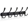 Devenirriche Stainless Steel Wall Coat Rack, Coat Hooks Coat Rack Wall Hook For Hat Towel (15 Hooks, Matte Black)