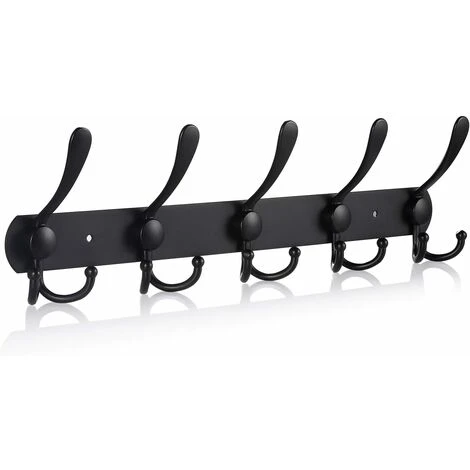 Devenirriche Stainless Steel Wall Coat Rack, Coat Hooks Coat Rack Wall Hook For Hat Towel (15 Hooks, Matte Black) 2 Devenirriche Stainless Steel Wall Coat Rack, Coat Hooks Coat Rack Wall Hook For Hat Towel (15 Hooks, Matte Black) - Image 2
