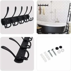 Devenirriche Stainless Steel Wall Coat Rack, Coat Hooks Coat Rack Wall Hook For Hat Towel (15 Hooks, Matte Black) 7 Devenirriche Stainless Steel Wall Coat Rack, Coat Hooks Coat Rack Wall Hook For Hat Towel (15 Hooks, Matte Black) -Vonshef shop 37827417 3