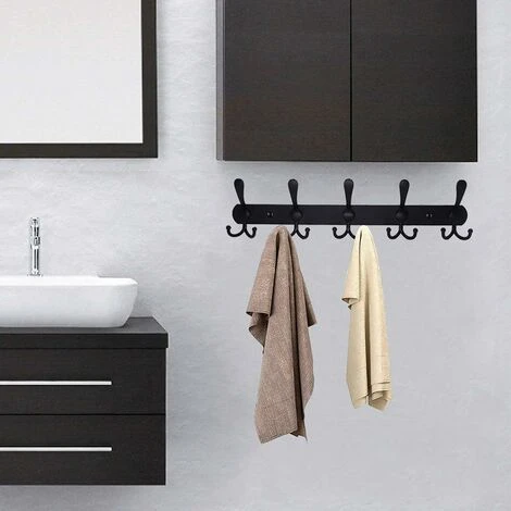 Devenirriche Stainless Steel Wall Coat Rack, Coat Hooks Coat Rack Wall Hook For Hat Towel (15 Hooks, Matte Black) 4 Devenirriche Stainless Steel Wall Coat Rack, Coat Hooks Coat Rack Wall Hook For Hat Towel (15 Hooks, Matte Black) - Image 4