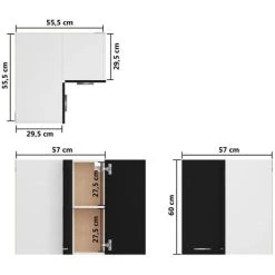 Hanging Corner Cabinet Black 57x57x60 Cm Engineered Wood VidaXL 7 Hanging Corner Cabinet Black 57x57x60 Cm Engineered Wood VidaXL -Vonshef shop 38222468 3