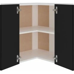 Hanging Corner Cabinet Black 57x57x60 Cm Engineered Wood VidaXL 9 Hanging Corner Cabinet Black 57x57x60 Cm Engineered Wood VidaXL -Vonshef shop 38222468 5