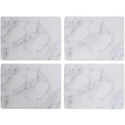 Premier Housewares Placemats And Coaster Marble Effect Table Mats And Coasters Set Of 8 Practical Silver Coasters Stylish Coasters 21 X 1 X 29 -Vonshef shop 38327996 4
