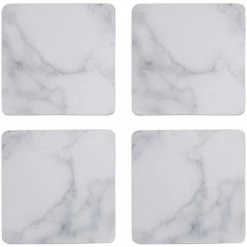 Premier Housewares Placemats And Coaster Marble Effect Table Mats And Coasters Set Of 8 Practical Silver Coasters Stylish Coasters 21 X 1 X 29 -Vonshef shop 38327996 5