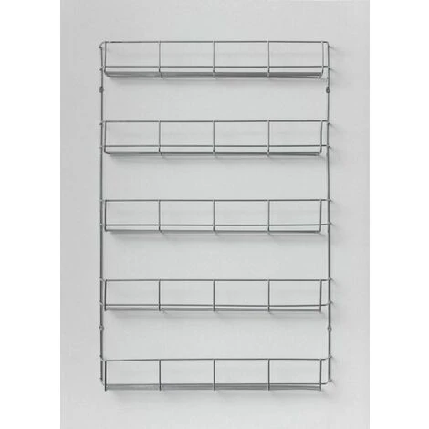 MARCO PAUL Wall Mounted Spice Rack, Metal Chrome - Easily Attachable Cupboard Spice Organiser With Screws Great For Kitchen Cabinets Or Cabinet Doors – 5 Tier Spice Rack 2 MARCO PAUL Wall Mounted Spice Rack, Metal Chrome - Easily Attachable Cupboard Spice Organiser With Screws Great For Kitchen Cabinets Or Cabinet Doors – 5 Tier Spice Rack - Image 2