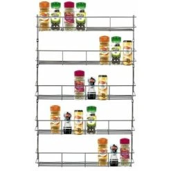 MARCO PAUL Wall Mounted Spice Rack, Metal Chrome - Easily Attachable Cupboard Spice Organiser With Screws Great For Kitchen Cabinets Or Cabinet Doors – 5 Tier Spice Rack 8 MARCO PAUL Wall Mounted Spice Rack, Metal Chrome - Easily Attachable Cupboard Spice Organiser With Screws Great For Kitchen Cabinets Or Cabinet Doors – 5 Tier Spice Rack -Vonshef shop 38418829 4