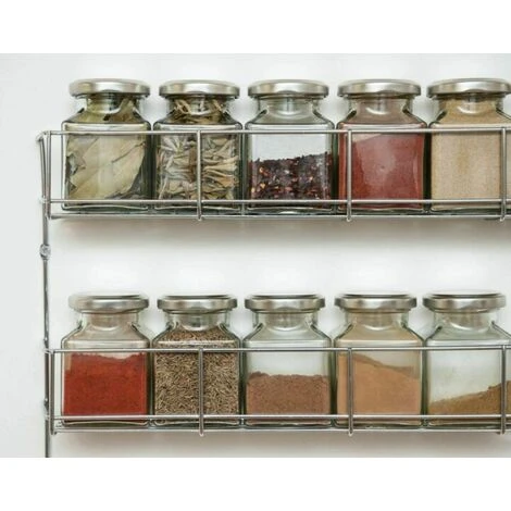 MARCO PAUL Wall Mounted Spice Rack, Metal Chrome - Easily Attachable Cupboard Spice Organiser With Screws Great For Kitchen Cabinets Or Cabinet Doors – 5 Tier Spice Rack 5 MARCO PAUL Wall Mounted Spice Rack, Metal Chrome - Easily Attachable Cupboard Spice Organiser With Screws Great For Kitchen Cabinets Or Cabinet Doors – 5 Tier Spice Rack - Image 5