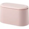 Mini Countertop Trash Can Press Cartridge Lid Trash Can Makeup Holder Vanity Bathroom Kitchen Car Office Desk (Light Pink) SOEKAVIA
