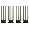 LITZEE 4 Pcs Adjustable Legs 150mm Height Cabinet Legs Table Legs Furniture Legs, Brushed Stainless Steel Adjustable Height 0-15mm Come With Stainless Steel Screw