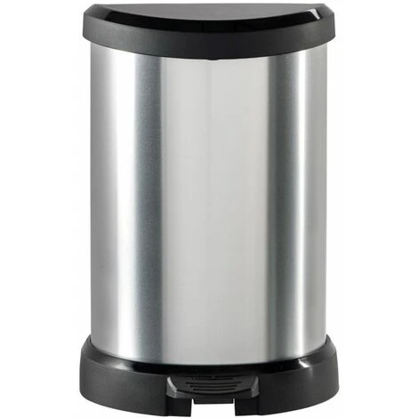 Curver Deco Black & Silver Pedal Bin 20L - 220959 1 Curver Deco Black & Silver Pedal Bin 20L - 220959