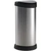Curver Deco Black & Silver Push Bin 40L - 247228