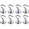 LITZEE Magnetic Hooks, Magnet Hooks, Powerful Neodymium Magnet,Haftkraft Magnet Hooks 36KG,Best Magnet Hooks For Indoor Outdoor Use Kitchen Garage Lockers (8pc)
