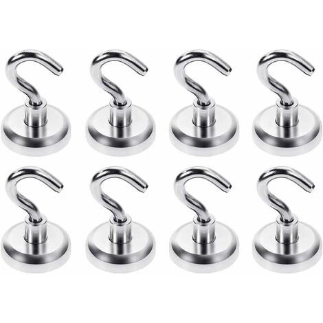 LITZEE Magnetic Hooks, Magnet Hooks, Powerful Neodymium Magnet,Haftkraft Magnet Hooks 36KG,Best Magnet Hooks For Indoor Outdoor Use Kitchen Garage Lockers (8pc) 1 LITZEE Magnetic Hooks, Magnet Hooks, Powerful Neodymium Magnet,Haftkraft Magnet Hooks 36KG,Best Magnet Hooks For Indoor Outdoor Use Kitchen Garage Lockers (8pc)