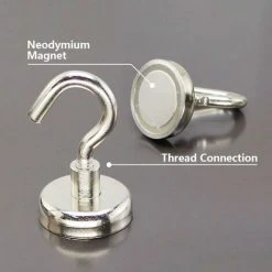 LITZEE Magnetic Hook - 32 Mm - Neodymium Magnetic Hook - Can Hold 80 LBS(36 Kg) - Super Powerful -Vonshef shop 42524053 4
