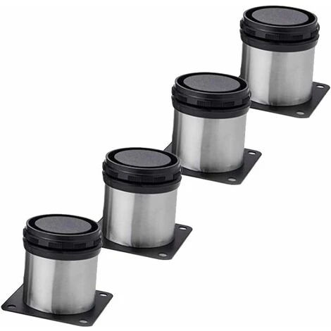 LITZEE 4x Adjustable Furniture Feet Furniture Feet - Chrome Metal - Height Adjustable (Total: 50mm) 1 LITZEE 4x Adjustable Furniture Feet Furniture Feet - Chrome Metal - Height Adjustable (Total: 50mm)