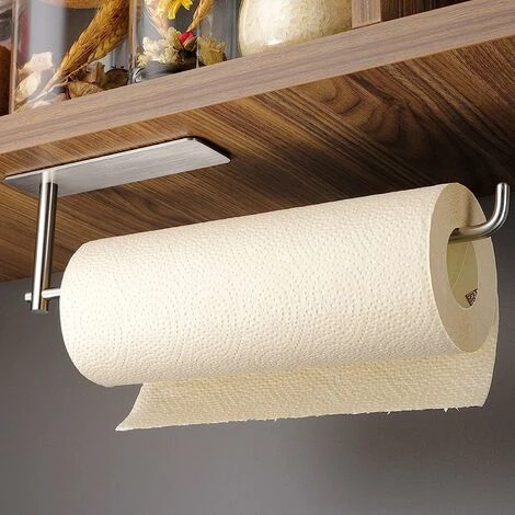 LITZEE Roll Holder Without Drilling Roll Holder Underneath The Cabinet Fastening Sturdy Paper Roll Holder In Stainless Steel 1 LITZEE Roll Holder Without Drilling Roll Holder Underneath The Cabinet Fastening Sturdy Paper Roll Holder In Stainless Steel