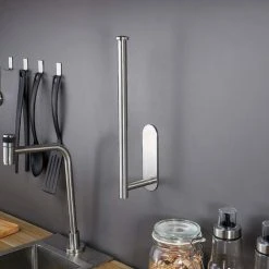 LITZEE Kitchen Roll Holder, No Drilling Required, Kitchen Roll Holder, Practical Self-adhesive Roll Holder For Base Units, Stainless Steel -Vonshef shop 42949217 4