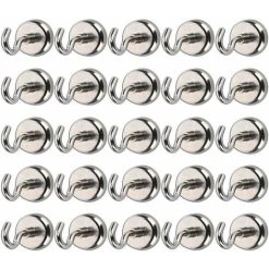 LITZEE Set Of 25 Magnetic Hooks Neodymium Magnets 8kg Pulling Force
