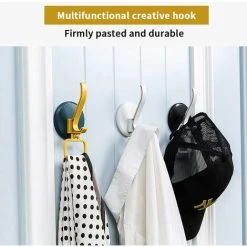 SOEKAVIA Self Adhesive Hooks 3 Pieces, Robe Bath Towel Hooks, Plastic Wall Hanger Waterproof (White Blue Black) 8 SOEKAVIA Self Adhesive Hooks 3 Pieces, Robe Bath Towel Hooks, Plastic Wall Hanger Waterproof (White Blue Black) -Vonshef shop 43187707 4