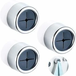SOEKAVIA 3PCS Tea Towel Holder, Self-Adhesive Towel Holders, Round Wall & Door Mounted Towel Hooks, Premium Towel Hook For Home Bathroom Kitchen, No Drilling Required