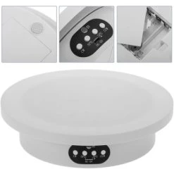 PrimeMatik - Electric Rotating Turntable 20cm White With Remote Control, With 5 Coloured Panels -Vonshef shop 45403711 2