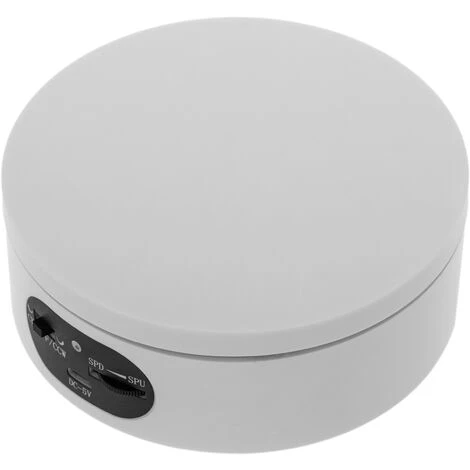 PrimeMatik - Electric Rotating Turntable 12cm White With Adjustable Rotation Speed 1 PrimeMatik - Electric Rotating Turntable 12cm White With Adjustable Rotation Speed
