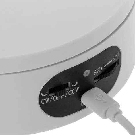 PrimeMatik - Electric Rotating Turntable 12cm White With Adjustable Rotation Speed 4 PrimeMatik - Electric Rotating Turntable 12cm White With Adjustable Rotation Speed - Image 4