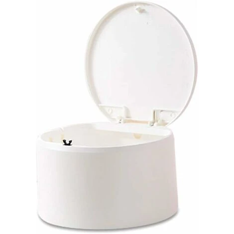 Devenirriche Small Tabletop Trash Can, Stylish Plastic Mini Desktop Kitchen Trash Can With Push Button Lid, Push Top Kitchen Trash Can Rubbish Waste Dustbin Desk Bin 2.5L (White) 1 Devenirriche Small Tabletop Trash Can, Stylish Plastic Mini Desktop Kitchen Trash Can With Push Button Lid, Push Top Kitchen Trash Can Rubbish Waste Dustbin Desk Bin 2.5L (White)