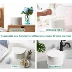 Devenirriche Small Tabletop Trash Can, Stylish Plastic Mini Desktop Kitchen Trash Can With Push Button Lid, Push Top Kitchen Trash Can Rubbish Waste Dustbin Desk Bin 2.5L (White) 7 Devenirriche Small Tabletop Trash Can, Stylish Plastic Mini Desktop Kitchen Trash Can With Push Button Lid, Push Top Kitchen Trash Can Rubbish Waste Dustbin Desk Bin 2.5L (White) -Vonshef shop 45562966 3