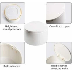 Devenirriche Small Tabletop Trash Can, Stylish Plastic Mini Desktop Kitchen Trash Can With Push Button Lid, Push Top Kitchen Trash Can Rubbish Waste Dustbin Desk Bin 2.5L (White) 8 Devenirriche Small Tabletop Trash Can, Stylish Plastic Mini Desktop Kitchen Trash Can With Push Button Lid, Push Top Kitchen Trash Can Rubbish Waste Dustbin Desk Bin 2.5L (White) -Vonshef shop 45562966 4