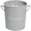 Harbour Housewares Vintage Metal Kitchen Compost Bin - Grey