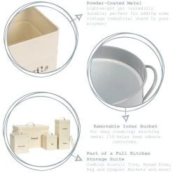 Harbour Housewares Vintage Metal Kitchen Compost Bin - Grey -Vonshef shop 45886759 2