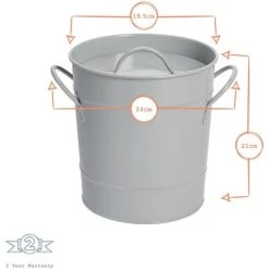 Harbour Housewares Vintage Metal Kitchen Compost Bin - Grey -Vonshef shop 45886759 3