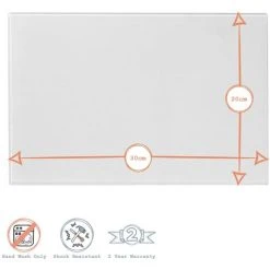 Harbour Housewares Glass Kitchen Chopping Board - 30 X 20cm - Red -Vonshef shop 45889134 3