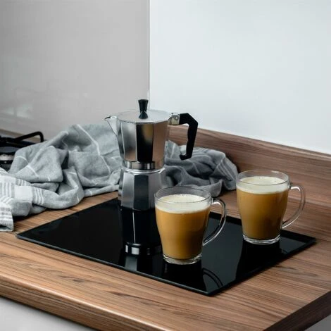 Harbour Housewares Glass Kitchen Chopping Board - 40 X 30cm - Black 2 Harbour Housewares Glass Kitchen Chopping Board - 40 X 30cm - Black - Image 2