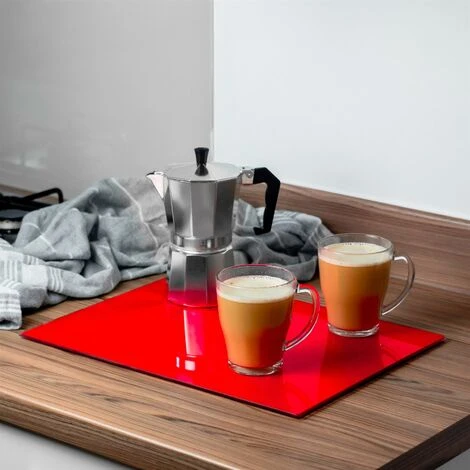 Harbour Housewares Glass Kitchen Chopping Board - 40 X 30cm - Red 2 Harbour Housewares Glass Kitchen Chopping Board - 40 X 30cm - Red - Image 2