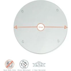 Harbour Housewares Round Glass Kitchen Chopping Board - 30cm - Clear 7 Harbour Housewares Round Glass Kitchen Chopping Board - 30cm - Clear -Vonshef shop 45892728 3