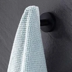 SOEKAVIA Black Towel Hook For Shower Kitchen Robe Coat Hooks Towel Holder Wall Mounted SUS304 Stainless Steel Matt Black 4 Pack, A2164DG-BK-P4 -Vonshef shop 46715142 3