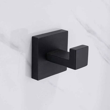SOEKAVIA Wall Mounted Stainless Steel Bathroom Towel Hook Modern Black Towel Robe Luxury Bathroom Accessory.555556mm 3 SOEKAVIA Wall Mounted Stainless Steel Bathroom Towel Hook Modern Black Towel Robe Luxury Bathroom Accessory.555556mm - Image 3