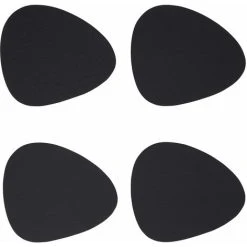 Premier Housewares Placemats Black Pebble Place Mats Mat Leather Table Mats Set Of 4 W12 X D11 X H1cm