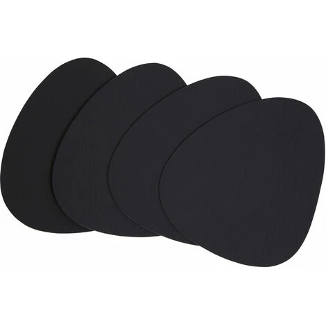 Premier Housewares Placemats Black Pebble Place Mats Mat Leather Table Mats Set Of 4 W12 X D11 X H1cm 2 Premier Housewares Placemats Black Pebble Place Mats Mat Leather Table Mats Set Of 4 W12 X D11 X H1cm - Image 2